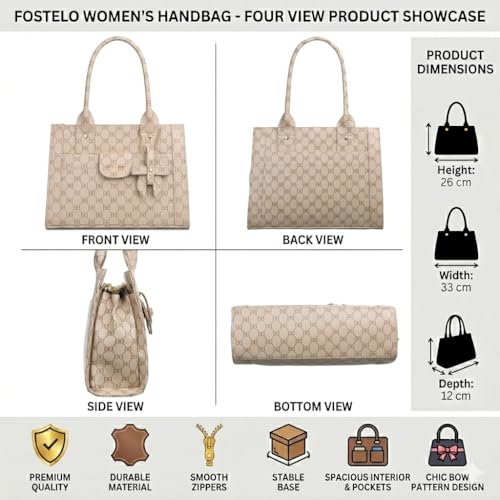 Image of Fostelo Women's Ocean Side Satchel Tote Handbag for Women | Ladies Purse | Stylish Shoulder Bag | Gift For Women