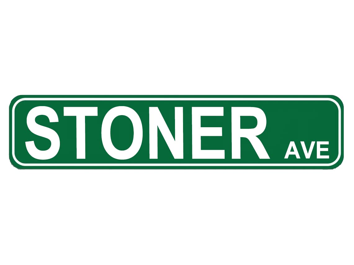 Stoner AVE Street Sign,Quality Metal Plaque,Novelty Sign for Farm House Garage Wall Decor 4x16 Inch