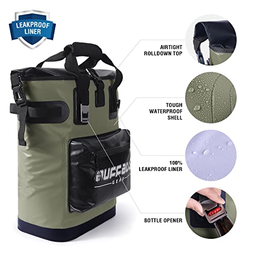 Buffalo Gear Cooler Backpack,18L Leakproof Cooler Bag Insulated Cooler for Picnic Beach Camping Hiking Park Fishing (Army Green) by Buffalo Gear - Image 3