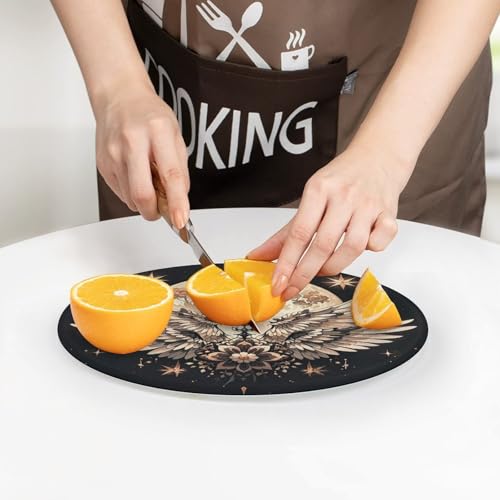 Planche à découper ronde en verre trempé anti-odeur pour maison - 8