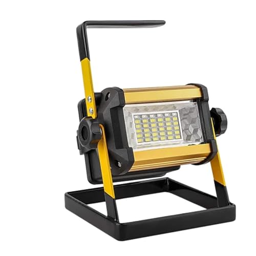 Focos para exteriores, Luz de inundación de 50W, reflector LED portátil for exteriores, proyector recargable, lámpara de construcción(50W without battery_A)