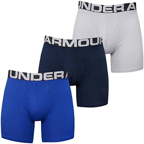 Under Armour Men's Charged Cotton 6in 3 Pack Elasticated and quick-drying sports underwear, extra-comfortable boxer briefs with 4-way stretch in a pack of 3 (pack of 1)