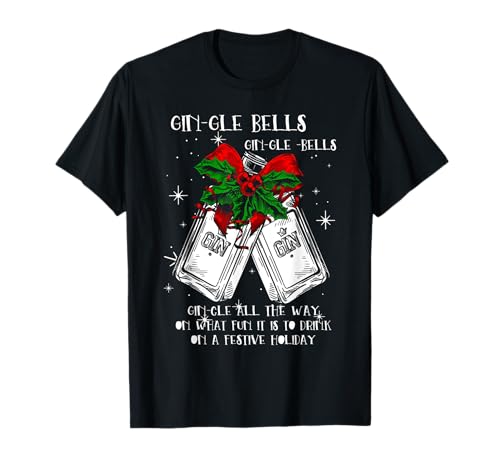 Ginebra Alcohol Lover Happy Drinking Christmas Festivo Camiseta