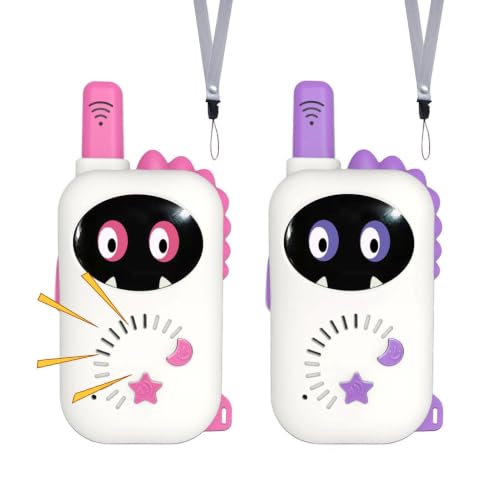 Walkie talkies infantiles de dinosaurio con cordón anticaída para niños de 3 a 8 años