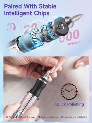 Kit lime à ongles électrique acrylique contre les poses manquées avec liquide 75ml - 6