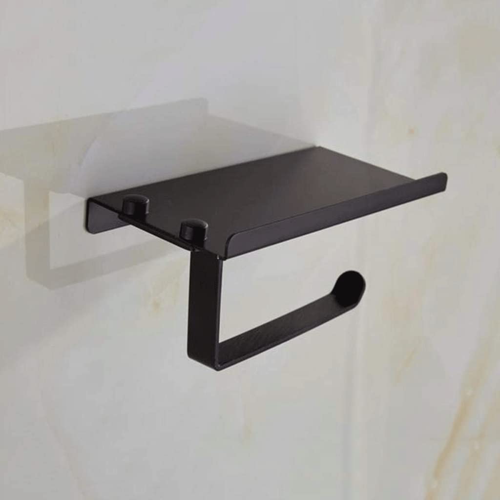 Portarrollos de Papel higiénico con Estante, Adhesivo, sin taladrar o for Montaje en Pared Tornillos