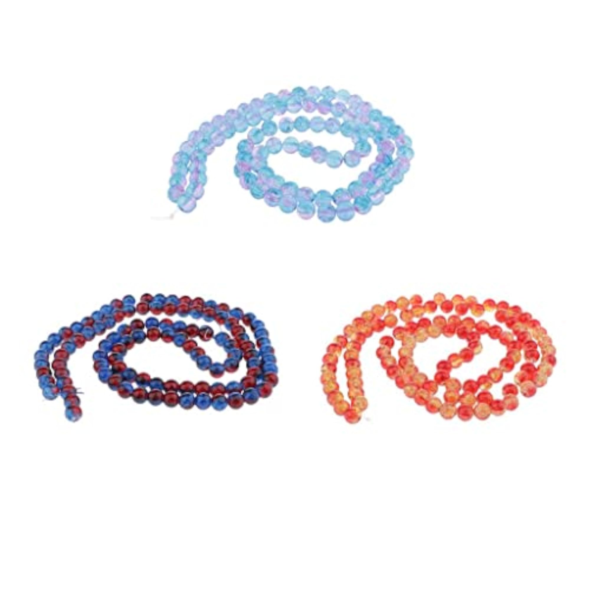 100Pcs Colorful Glass Round Beads Loose Spacer Bead DIY