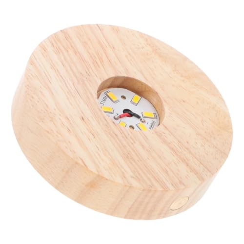 Lurrose 1ensemble Base Lumineuse Bois Led Avec Usb Pour Affichage De Cristaux Et Art Socle Rond Lumineux Rechargeable Support Décoratif Multifonctionnel