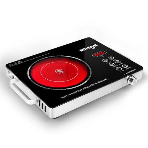 MILTON Classic 2200 Watt Infrared Cooktop with Crystal Glass & To...