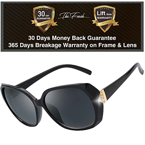Image of The Fresh Women's Oversized Square Jackie O Cat Eye Hybrid Butterfly Fashion Sunglasses - Exquisite Packaging