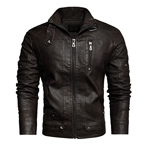 Veste motard en cuir homme hiver chaude pour les sorties et trajets urbains