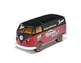 Scatola collezionabile Majorette 212052016T21 Volkswagen T1 Bully, Model of The Year 2021, Auto Giocattolo, Design Esclusivo Auto, Pneumatici in Gomma, Scatola da Raccolta, 7,5 cm, Rosso/Nero, per Bambini dai 3 Anni in su