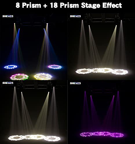 Shehds Moving Head Lights Led 150W Beam Effect 2.2° Beam Angle 14 Gobos 13 Colors Spotlights 8/18 Facet Prism Dmx512 Dj Stage Light Large Aperture Lens Strobe Light For Christmas Wedding Party Dance #TOP3
