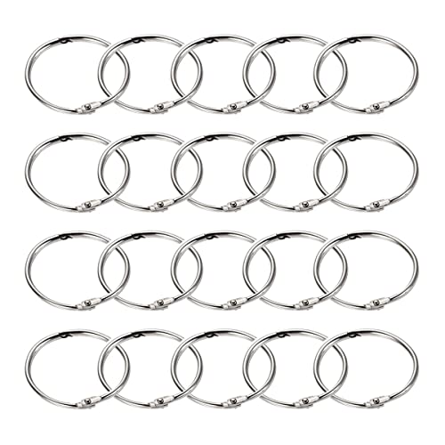 Anillas Encuadernar,Anillos de Libro 100 Piezas Anilla de Metal Libro Hojas,30mm Sueltas Bisagra Anilla Scrapbooking,Sueltas Llaveros para Álbum De Recortes Artesanal Cover