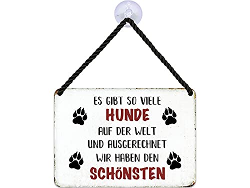Blechwaren Fabrik Braunschweig Kulthänger Blechschild Es gibt so viele Hunde - wir haben den SCHÖNSTEN KH113