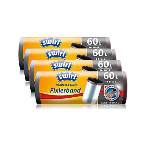 Swirl Fixierband-Müllbeutel, 60 Liter, 4 Rollen Cover