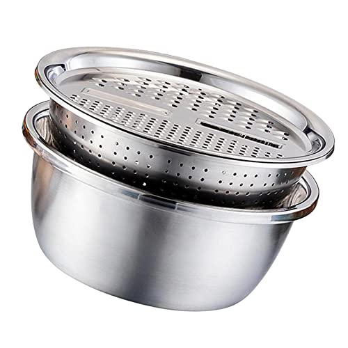 Set de tazones de acero inoxidable con colador y rallador 26cm miniatura 1