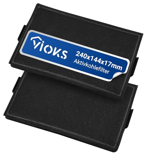 VIOKS Filter Dunstabzugshaube/Aktivkohlefilter SET 2x Ersatz für Miele Filter 9231860 DKF 19 & Dunstabzug Kohlefilter passend für Miele Dunstabzugshaube