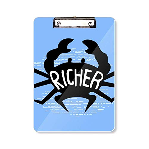 Planchette à pince crabe noir pour vos prises de notes en cuisine