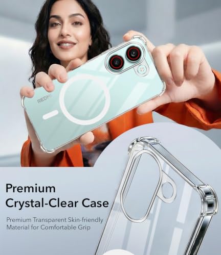 Image of Jkobi Shockproof Crystal-Clear Back Cover for Redmi Turbo 5 (Magsafe Wireless Support | Drop & Camera Protection | Hard Polycarbonate)