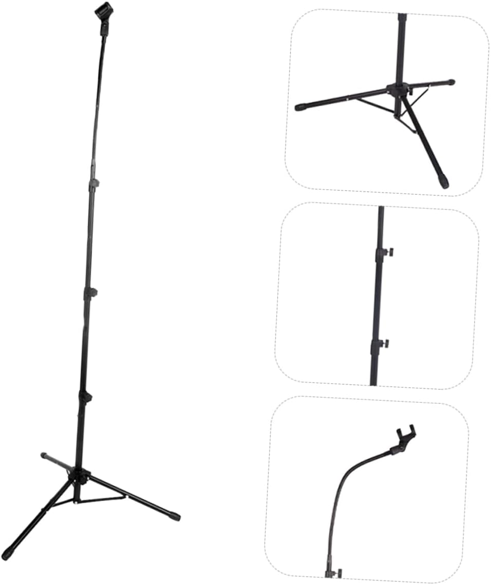 Toyvian Professional Adjustable Microphone Stand Tripod Suitable for Stage Studio and Home Use Telescopic Design for Optimal Height