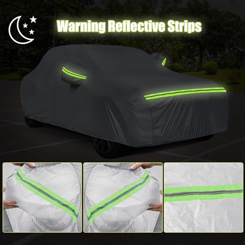 Autoabdeckung Passend für Kia Picanto 2003-2024, wasserdichte Vollgarage Autoplane mit Reißverschlusstür und Entlüften für Schnee, Regen, Allwetterschutz