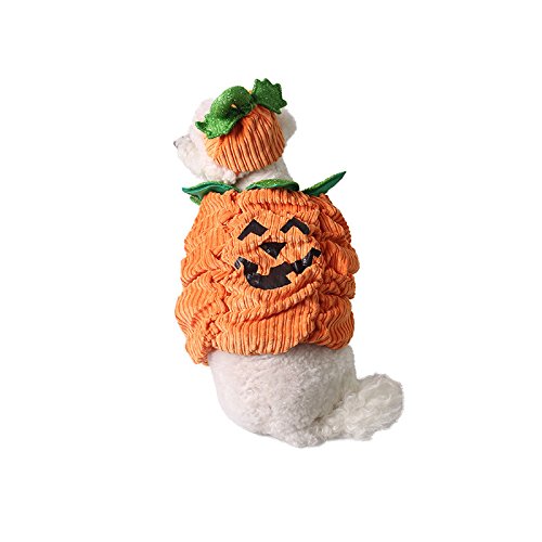 Pet Halloween Costume,Anytec Dogs Cats Funny Pumpkin Costume With Hat For Halloween Holiday Party (S) #TOP3