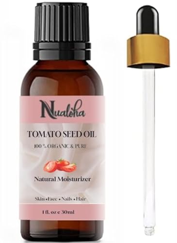 Nualoha Tomato Seed Oil, 100% Organic Cold Pressed Natural Moisturiser, 30ml, For Skin Face Nails Hair