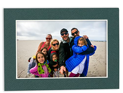 8.5x11 Mat Bevel Cut for 5.5x8.5 Photos - Acid Free Forest Green Precut Matboard - For Pictures, Photos, Framing - 4-ply Thickness - Thumbnail 5