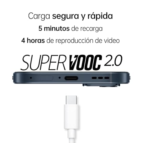 OPPO Reno 6 5G Black - Pantalla 6.43" AMOLED FHD 90Hz, 8GB RAM 128GB Almacenamiento, Mediatek Dimensity 900, Triple cámara 64MP 8MP 2MP, 4300mAh con Carga rápida 65W