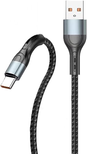 [CTRL & HOME] - YESPLUS YS-842 Type-C Fast Charging Cable 5A, Nylon Braided USB-C Data Cable, Durable Zinc Alloy Connector, 1m Long Charger Cord for Android Phones and Devices
