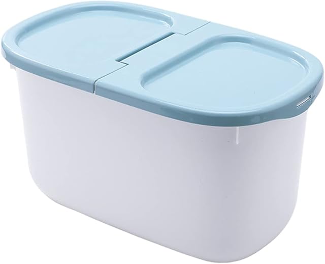 Tomaibaby Rice Storage Container Airtight Cereal Container Bin Food Container Dispenser for Rice Flour Cereal Kitchen Storage 8KG Blue