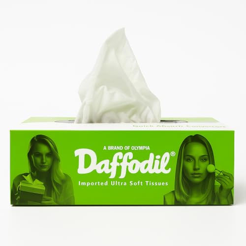 Image of DAFFODIL 2 Ply Facial Tissue Carton (100 Pulls Per Box, 200 Sheets) | Ultra Soft, Strong & Absorbent Face Tissues | Premium Tissue Box for Home, Office, Car & Travel Use