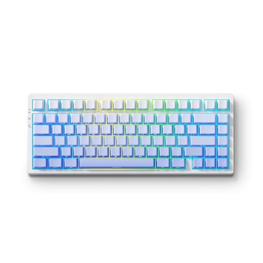 MCHOSE G75 Pro Wireless Mechanical Keyboard, 75% Layout, Gasket Mounted, 5 Layers Dampening,RGB Backlit, 2.4GHz/BT/Wired Tri-Mode, Hot Swappable (Glacier Gradient, Cabbage Tofu Switch)