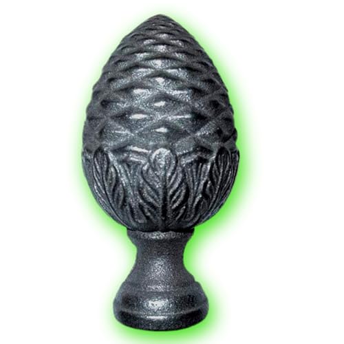 Déco fer Forgé- BOULE DE RAMPE FONTE-DECORATION- Diamètre 48 mm H 160 mm x 82 mm- Main Courante Acier Bois Alu- 1 Insert Taraudé M10 Sous Embase-Usage Interieur Exterieur Satisfaction Garantie Robuste