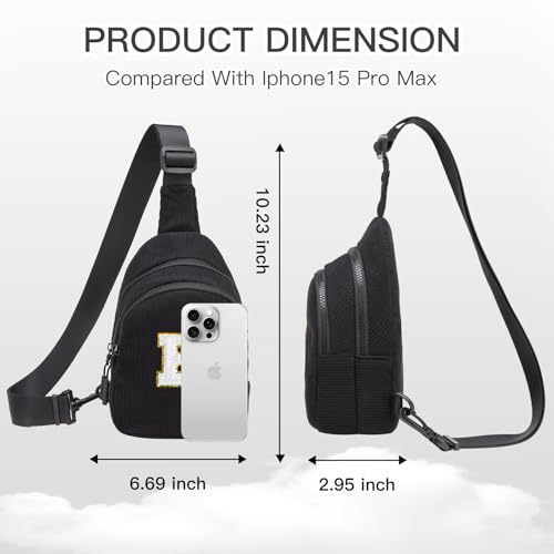 Image of Viverte Small Corduroy Sling Bag Initial Crossbody Bag Fanny Pack for Girls Personalized Birthday Gifts for Teen Girls Gifts