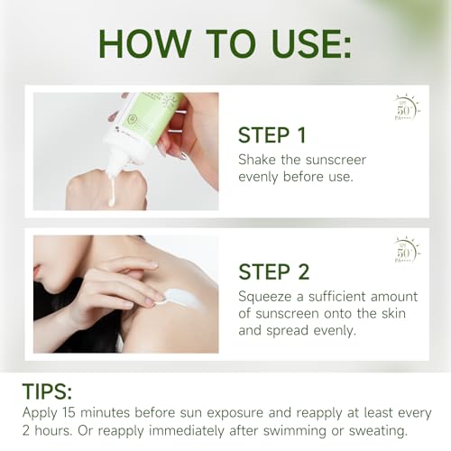 Centella Sunscreen SPF50 PA++++ Calming Moisture Facial Sunscreen Centella Asiatica Korean Sunscreen Matte No White Cast Face Sun Screen for Oily Sensitive Skin - Image 8