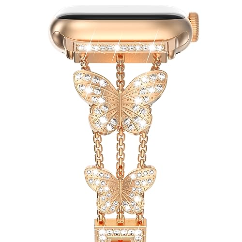Bracelet montre papillon compatible Apple Watch idée cadeau d'anniversaire pour femme