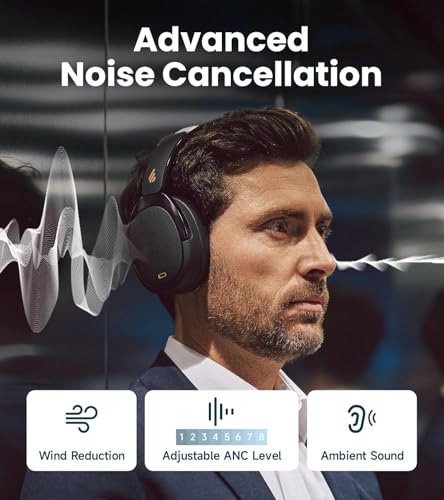 Image of Edifier WH950NB Gen 2 Wireless Hybrid Active Noise Cancelling Headphones, Hi-Res Audio with LDAC 8-Level ANC, Spatial Sound 80H Playtime Bluetooth 5.4 Foldable 3.5mm AUX, Travel Case - Black