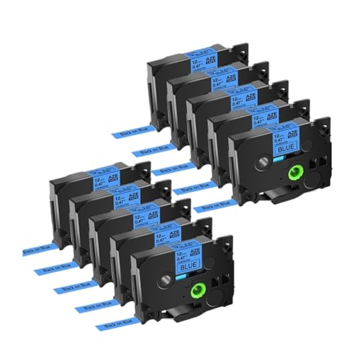 PT-P700���x���v�����^�[�ɑΉ� |�}���`�V�[���}�[�L���O�p���n�ɍ��̃��~�l�[�g���x���e�[�v (TZ 231/221/431/731) 10 ��(10PK Black on Blue,12mm)