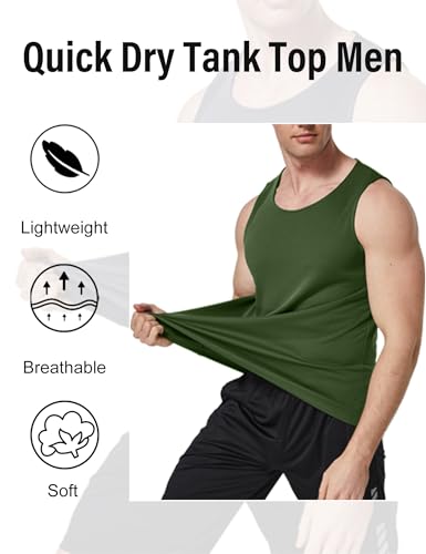 5 Pack Mens Running Sport Tank Tops Dry Fit Gym Wicking Athletic Mesh Breathable Cool Workout Sleeveless Shirts3