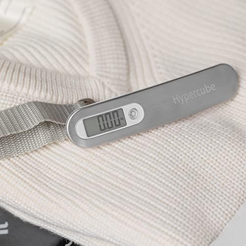 Hypercube Luggage Scale Portable Digital Weight Scale for Travel Suitcase Weigher with Tare Function 110 Lb/ 50Kg Capacity Grey