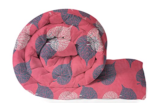 BSB Home 220 GSM Reversible Microfiber AC Comforter/Blanket/Quilt/Duvets for Winter Single Size Bed (240X152 cm, Pink & Green) | TC - 180