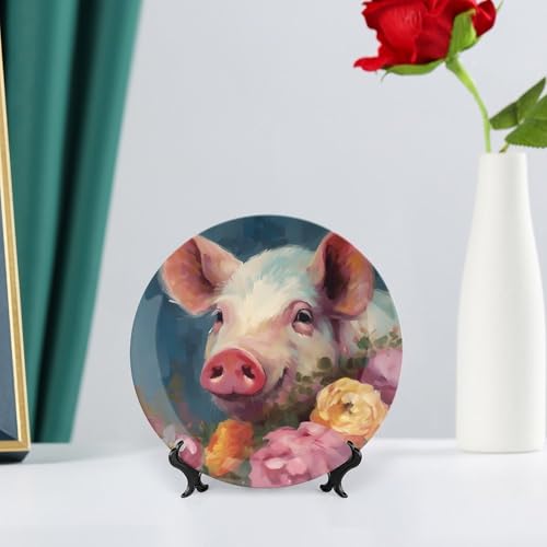 Plato decorativo de porcelana Bone China 6 pulgadas miniatura 6