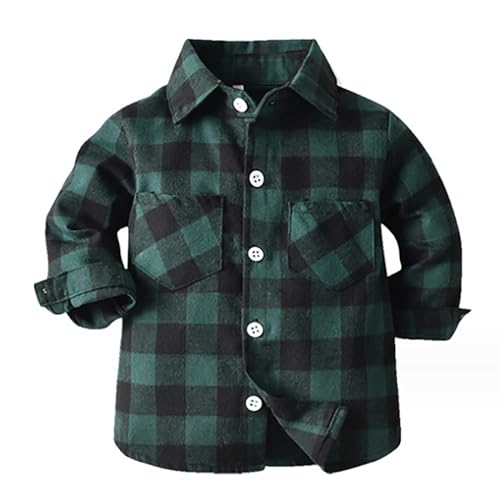 Toddler Boys' Girls' Plaid Shirt Button Down Long Sleeve Jacket Lapel Shacket Coat Tops Spring Casual Outwear2