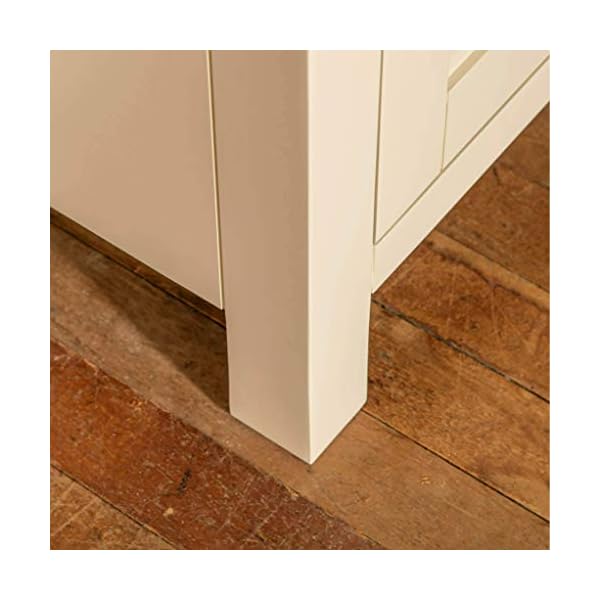 Farrow Cream Mini Sideboard Storage Cabinet with Drawers | Small Painted Solid Wooden Cupboard with Shelf for Dining Room, Living Room or Hallway, Fully Assembled, H:75cm W:75cm D:32cm - Image 8