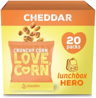 Love Corn Cheezy 0.7Oz X 20 Bags - Delicious Crunchy Corn - Healthy Family Snacks - Gluten Free, Kosher, Non-GMO - Alternative to Chips, Nuts, Cookies & Pretzels - Perfect
