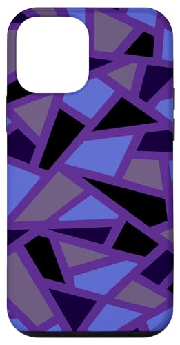 Custodia per iPhone 12 mini Modello astratto geodetico 11 blu lilla nero ritagliato