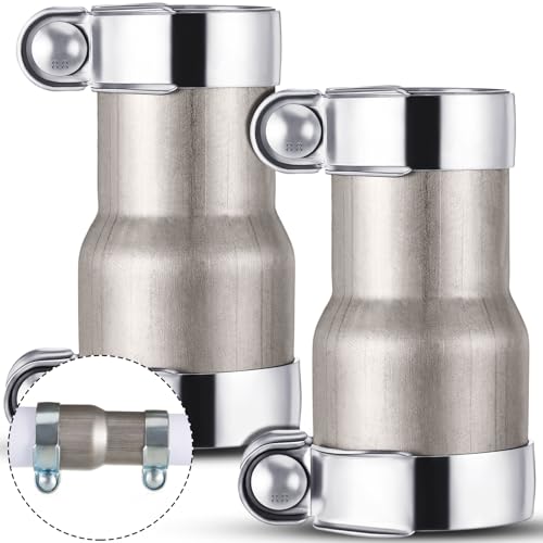 MorningRo 2 Pcs 2 to 2.5 Inch Exhaust Adapter Reducer Kit with Clamps, Stainless Steel, ID 2
