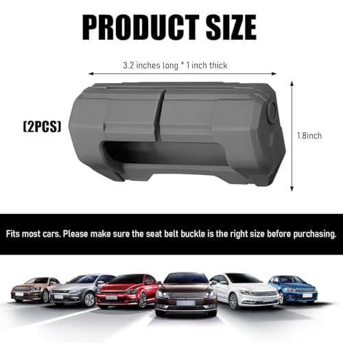 ZNDAW 2 PCS Car Seat Belt Buckle Covers, Anti-Scratch Silicone Safety Belt Clip Buckle Protector, Vehicle Interior Seatbelt Buckle Guard Protective Sleeve for Cars Vans Trucks (Gray) - Thumbnail 2